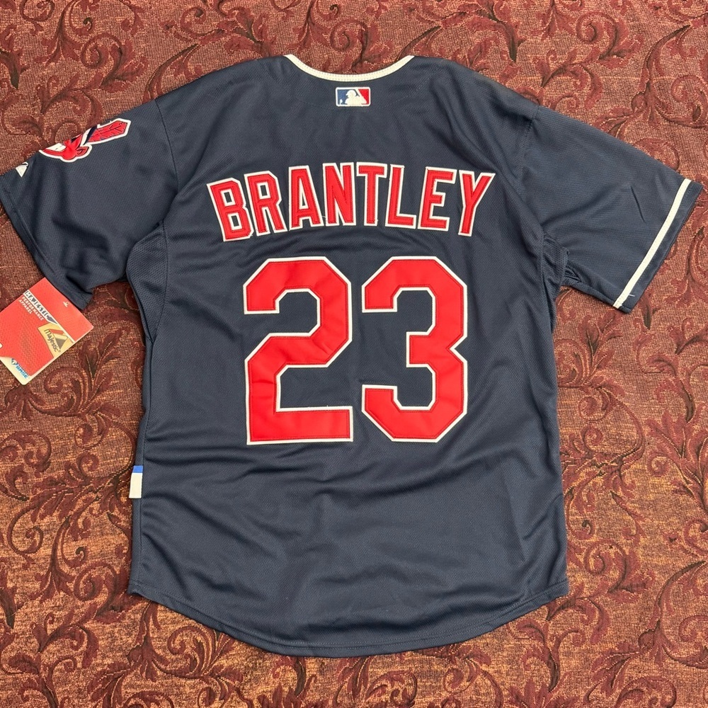 VTG Cleveland Indians Michael Brantley Majestic Performance Apparel MLB Jersey - Picture 2 of 5